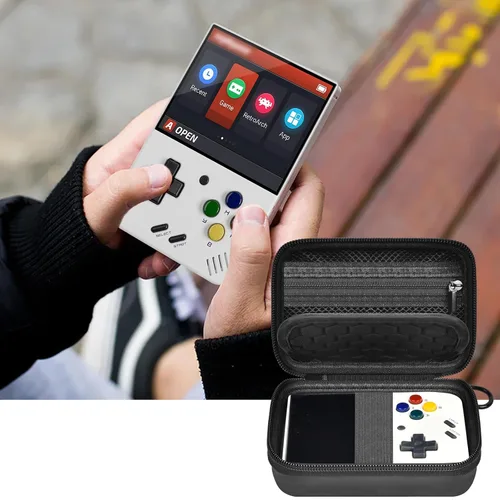 Vista 6 de Case Compatible with Miyoo Mini Plus Portable Game Console, Holder for Handheld Game Player and External TF Card 64G, with Mesh Pocket for Charging
