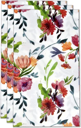 Vista 5 de 100 servilletas florales coloridas para invitados, toallas de mano de papel para baño, primavera, jardín, boda, despedida de soltera, decoración