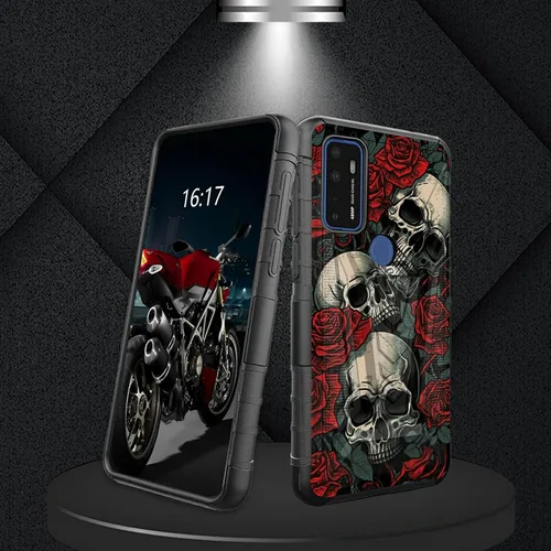 Vista 73 de Funda para AT&T Maestro Max 2021/Cricket Ovation 2 con protector de pantalla de vidrio templado, funda resistente con función atril integrada