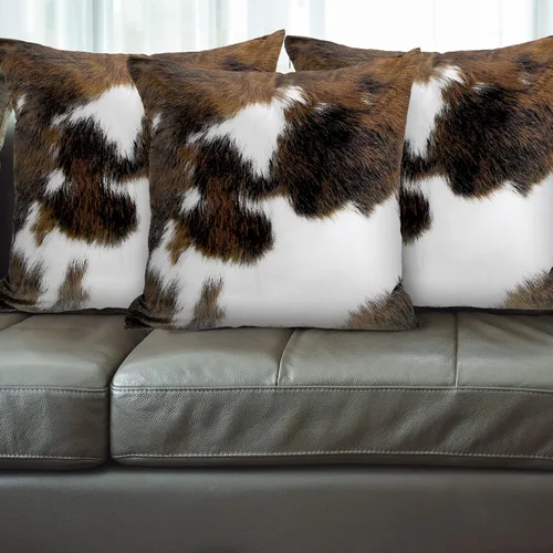Vista 7 de Peryiter 6 fundas de almohada con estampado de piel de vacuno de 18 x 18