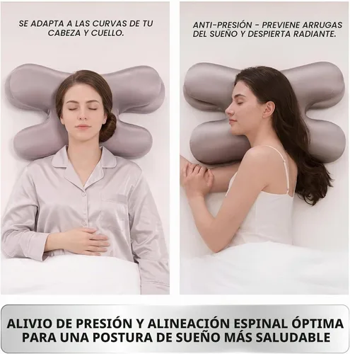 Vista 8 de Almohada cervical refrescante de alta calidad, almohada ortopédica de espuma viscoelástica para dormir de lado y de espalda, almohada ergonómica
