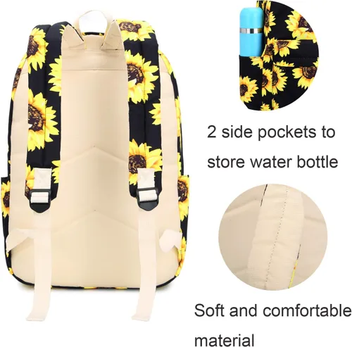 Vista 7 de FLYMEI Mochila para estudiante escolar, mochila de viaje con bolsa de almuerzo, bolsas para lápices