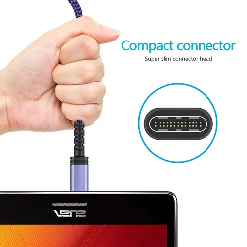 Vista 2 de Cable de carga C tipo USB C, cable Android de 6 pies, paquete de 2 para Samsung Galaxy A13 A14 A54 A53 A01 A12 S22 S21 S20 S23 A11 A22 A52 A53 A32