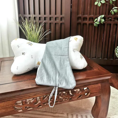 Vista 4 de Almohadas cervicales y cervicales con forma de hueso de perro con funda extraíble lavable con bucles en cualquier extremo para automóvil, autobús