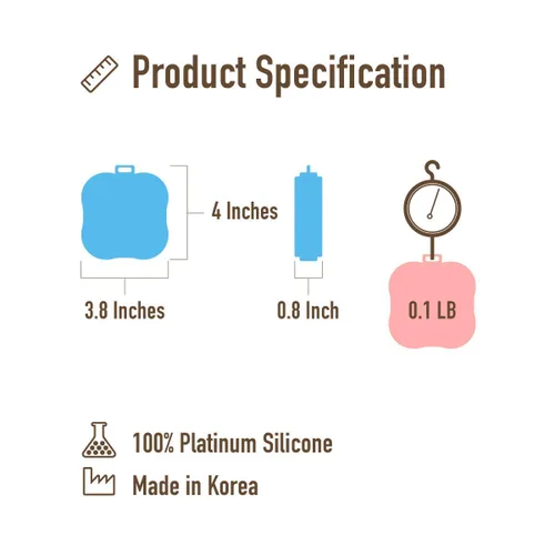 Vista 6 de Esponja de baño de silicona ultra suave para bebé y piel seca (rosa bebé)