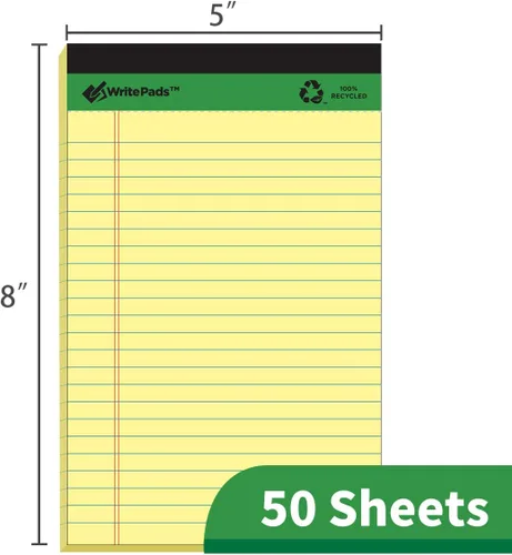 Vista 2 de KAISA KSU-6948 - Blocs de notas grueso de tamaño legal, de primera calidad, de 5 x 8 pulgadas, 50 hojas/bloc, perforados, con papel reciclado de 20