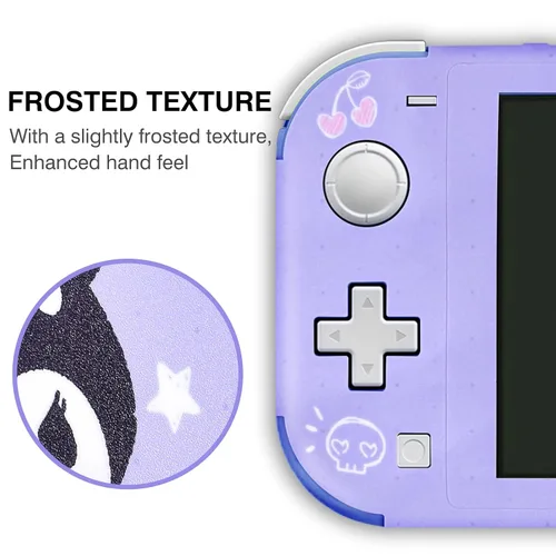 Vista 2 de DLseego Switch Lite Skin Sticker - Calcomanía protectora de Little Devil Rabbit con diseño de dibujos animados diseño de conejo color morado