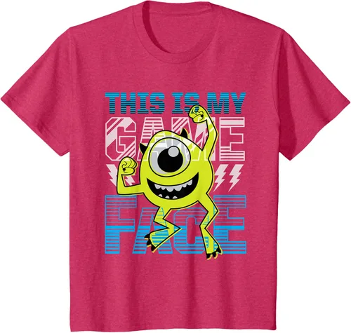 Vista 75 de Disney Pixar Monsters Inc. Mike Wazowski Game Face Camiseta Negro