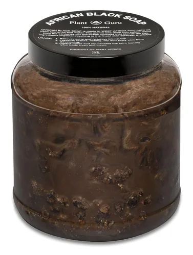 Vista 10 de Pasta de jabón negro africano de 8 onzas. 100% crudo, puro y natural de Ghana. Tratamiento para el acné, ayuda contra el eccema y la psoriasis, piel