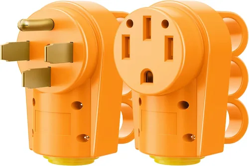 Vista 10 de SnowyFox Enchufe de Repuesto Hembra de 30 Amperios para RV - Enchufe Resistente de 30 Amperios para RV con Mango Ergonómico, Diseñado para Acomodar