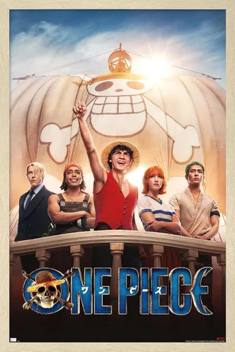 Vista 7 de Trends International Netflix One Piece - Póster de pared de una hoja, 14.72 x 22.37 pulgadas, versión enmarcada dorada Versión con marco dorado