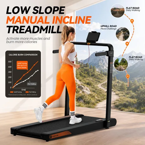 Vista 2 de Walking Pad with Vibration Plate and Handle Bar,Foldable Treadmill