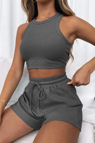 Vista 2 de AUTOMET Womens 2 Piece Outfits Lounge Matching Sets Two Piece Linen Shorts Spring Tops 2024 Trendy Clothes Summer Vacation