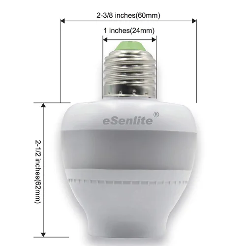 Vista 2 de Adaptador de enchufe de luz con sensor de movimiento de radar inteligente, complemento atornillado E26/E27, del atardecer al amanecer, radar