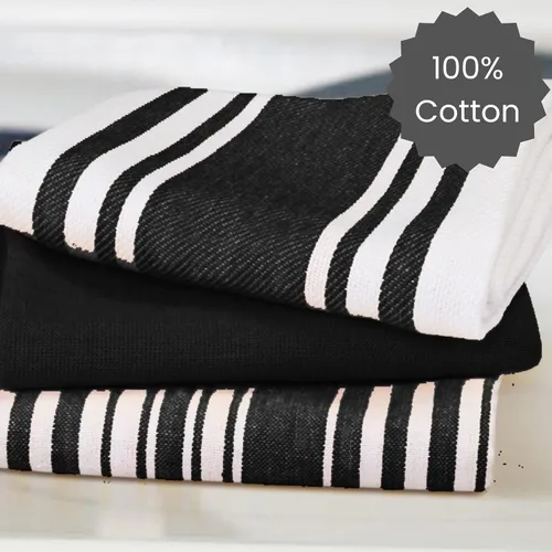 Vista 3 de Cotton Clinic Paquete de 5 toallas de cocina surtidas – Telas suaves absorbentes de secado rápido para mesa y cocina - Toallas de cocina, paños