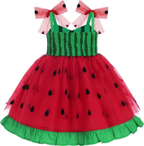 Vista 2 de Vestido tutú de verano para niñas pequeñas, sin espalda, vestido de princesa para fiesta de cumpleaños, lentejuelas con volantes, tul con lazo