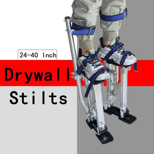 Vista 2 de findmall 24-40 Pulgadas De Drywall Stilts Grade Ajustable Auminum Tool Stilt Para Pintura o Limpieza - Plata