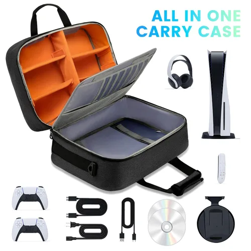 Vista 3 de AULYAH Carrying Case Traveling Travel Bag for Playstation 5 Controller Console Accessories PS5