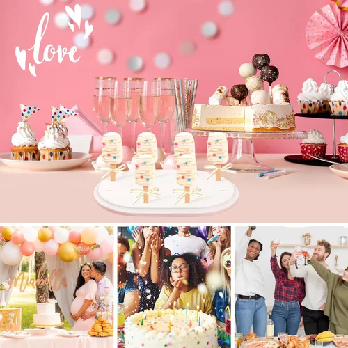Vista 7 de Webake Cakesicle - Soporte para palitos de paletas, 12 unidades, soporte de madera para mesa de postres de boda, ducha, fiesta de cumpleaños