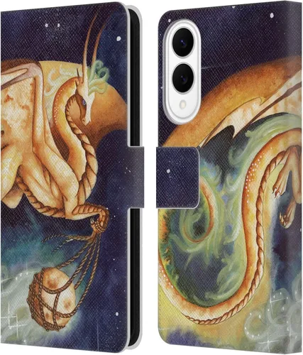 Vista 214 de Head Case Designs Officially Licensed Carla Morrow Galactic Entrancement Dragons Leather Wallet Case Compatible with Samsung Galaxy A07 4G