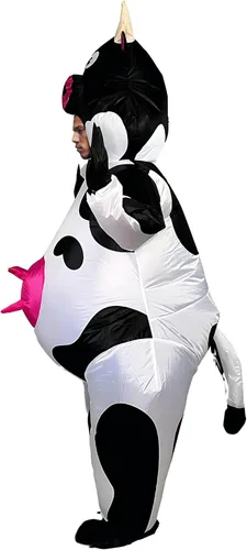 Vista 2 de Moo-ve Overs - Disfraces aburridos, el disfraz inflable de vaca para adultos está aquí, perfecto para Halloween y travesuras de granero unisex