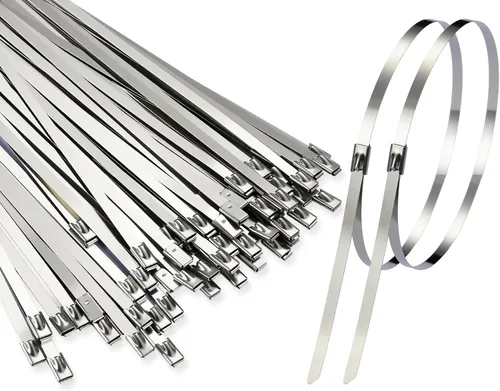 Vista 9 de Bridas de metal extra anchas de 15.8 pulgadas – bridas de acero inoxidable 304 resistentes Bridas de cables autobloqueantes para valla