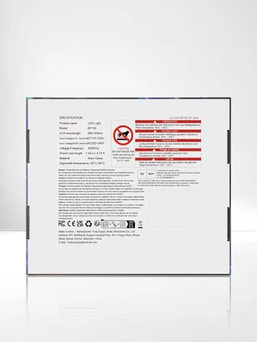 Vista 9 de Luz negra UV de 100 W, impermeable IP66, con enchufe e interruptor integrado. Ideal para fiestas brillantes, iluminación de escenario, pintura