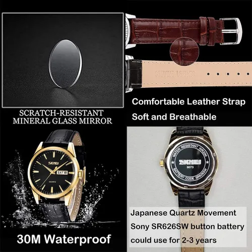 Vista 3 de SKMEI Par de relojes para parejas, hombres y mujeres, para él y para ella, juego de relojes para esposo, esposa, San Valentín, reloj de pulsera a