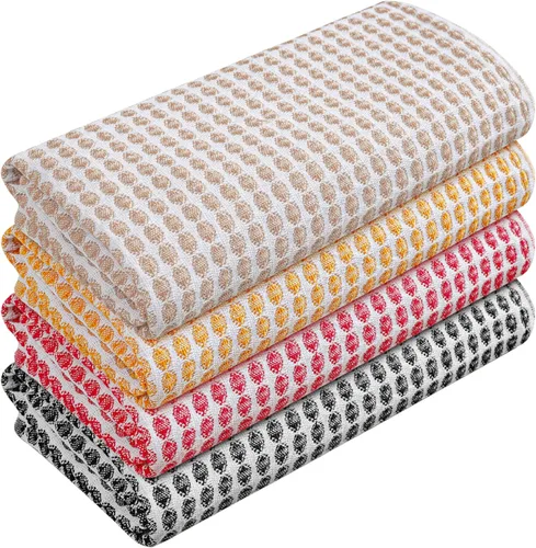 Vista 49 de TWINY threads Juego de toallas de cocina con diseño de diamante, 100% algodón, trapos grandes y trapos de lavado, absorbentes de secado rápido