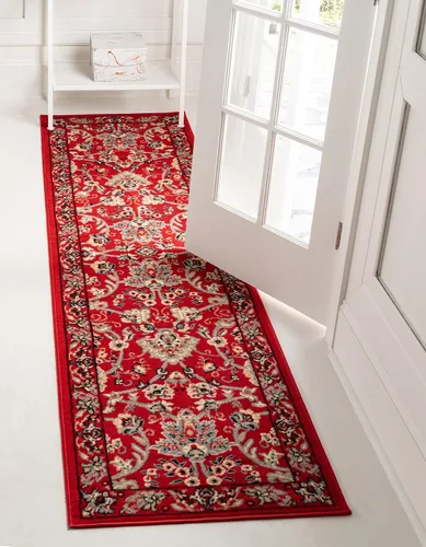 Vista 59 de Unique Loom Sialk Hill Collection - Alfombra de área Washington (6' 1" x 9' Rectángulo Burdeos/Crema)