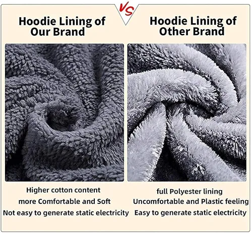 Vista 4 de SCODI - Sudaderas con capucha para hombre sudadera de forro polar pesado cremallera completa forro de sherpa grueso