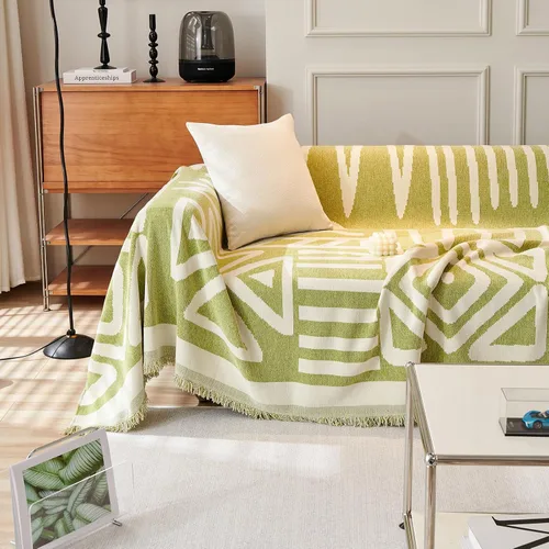 Vista 73 de VClife Funda para silla con acento azteca bohemio de 59 x 71 pulgadas, funda reversible y lavable de felpilla para sillón, color marrón castaño