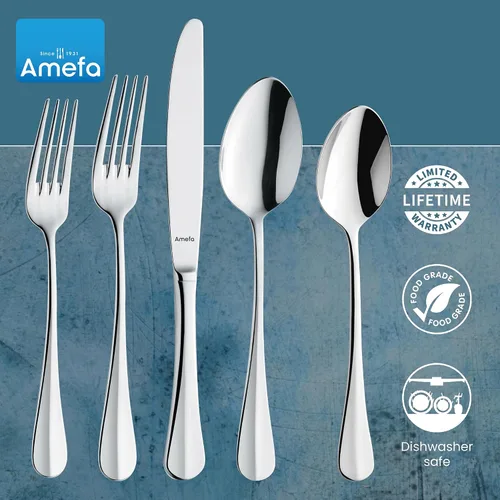 Vista 5 de Amefa Baguette - Juego de cubiertos (20 unidades), color plateado