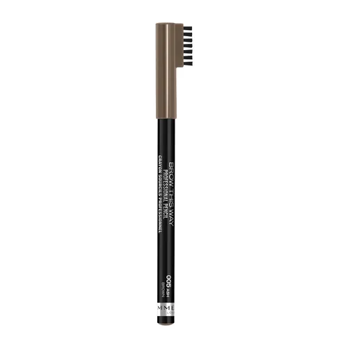 Vista 2 de Rimmel London Brow This Way - Lápiz profesional para cejas, de larga duración, altamente pigmentado, cepillo integrado, 005, marrón ceniza, 0.05