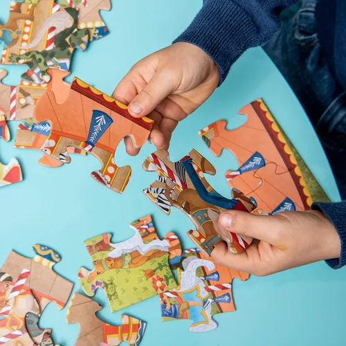 Vista 8 de Upbounders - Joyful Carousel - Rompecabezas para principiantes de 24 piezas para niños pequeños de 3 a 5 años, rompecabezas preescolar con niños