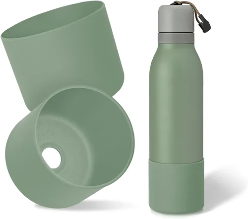 Vista 24 de 2 botas de silicona superiores para Owala FreeSip Twist de 24 onzas, funda inferior resistente a los arañazos, accesorios de botella de Owala