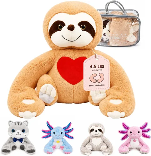Vista 7 de Micling Animal de Peluche con Peso - Ajolote Azul 4.5 libras, Ideal para Necesidades Sensoriales, Autismo y Ansiedad Comodidad y Relajación tanto