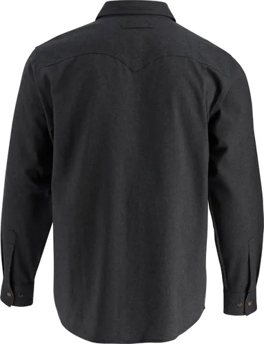Vista 2 de Legendary Whitetails Camisa de franela para hombre, tipo vaquera, con botones, de algodón cepillado negro espiga