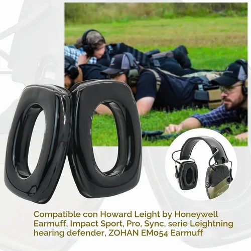 Vista 3 de Almohadillas de gel compatibles con Howard Leight de Honeywell, Impact Sport, Pro, Sync, serie de orejeras de protección auditiva, repuesto