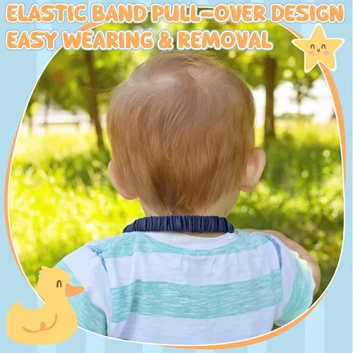 Vista 5 de Shyyween 8 Pack Muslin Bibs Elastic Band Adjustable Bandana Drool Bibs Double Gauze Cotton Pullover for Teething Drooling