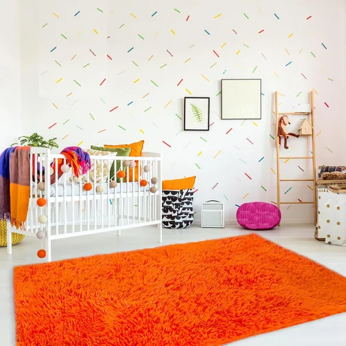 Vista 6 de Lifup Alfombra rectangular esponjosa para sala de estar o dormitorio, color Naranja