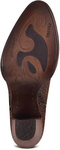 Vista 6 de Botines Cuadra para mujer en piel bovina con perforaciones con cremallera