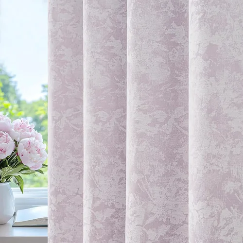 Vista 14 de Beauoop - Cortinas opacas beige con diseño floral jacquard, 2 paneles, para dormitorio/sala, de felpilla, gris pardo, aislantes y a prueba de ruido