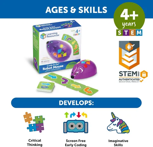 Vista 7 de Juego de actividades Learning Resources con robot de ratón Code & Go