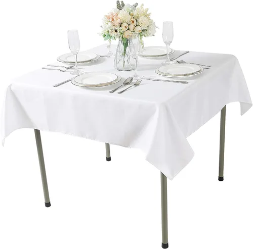 Vista 116 de Mantel rectangular de tela de poliéster lavable de 60 x 120 pulgadas, para decoración de bodas, fiestas, comedores, banquetes