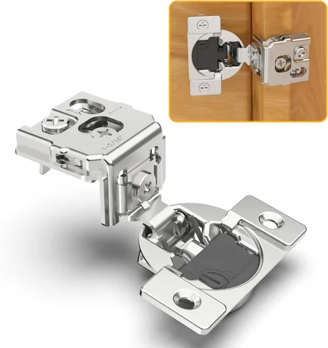 Vista 10 de Chibery Paquete de 10 bisagras ocultas de cierre suave 4D de 1 pulgada para puerta de marco facial, velocidad de cierre ajustable, bisagras