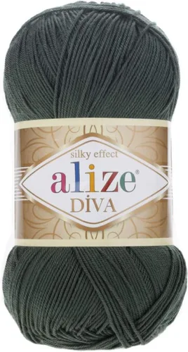 Vista 21 de Alize Diva Silk Effect 100% hilo acrílico de microfibra, 1 madejas de bola de 3.53 oz 383yds color (1 - crema)