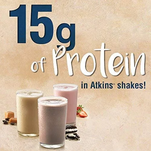 Vista 7 de Atkins Paquete de batido de proteína de chocolate con leche y caramelo café (12 + 12 unidades)