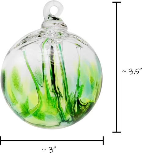 Vista 2 de Luke Adams Glass Mini árbol de la vida de cristal de 3 pulgadas Adorno hecho a mano Bola colgante para observar jardín Decoración del hogar