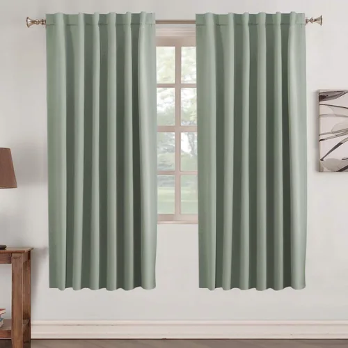 Vista 9 de Turquoize Cortinas Opacas con Aislamiento Térmico Paneles de Tratamiento de Ventanas con Bolsillo para Barra Paneles de Ventana para Ventanas